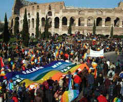AP Photo by Fabio Sardella of peace march in Rome, Italy on Feb 15, 2003